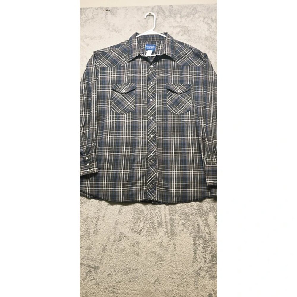 Wrangler‎ Pearl SnapWestern Shirt Mens 2X Multicolor Plaid Long Sleeve Button Up
